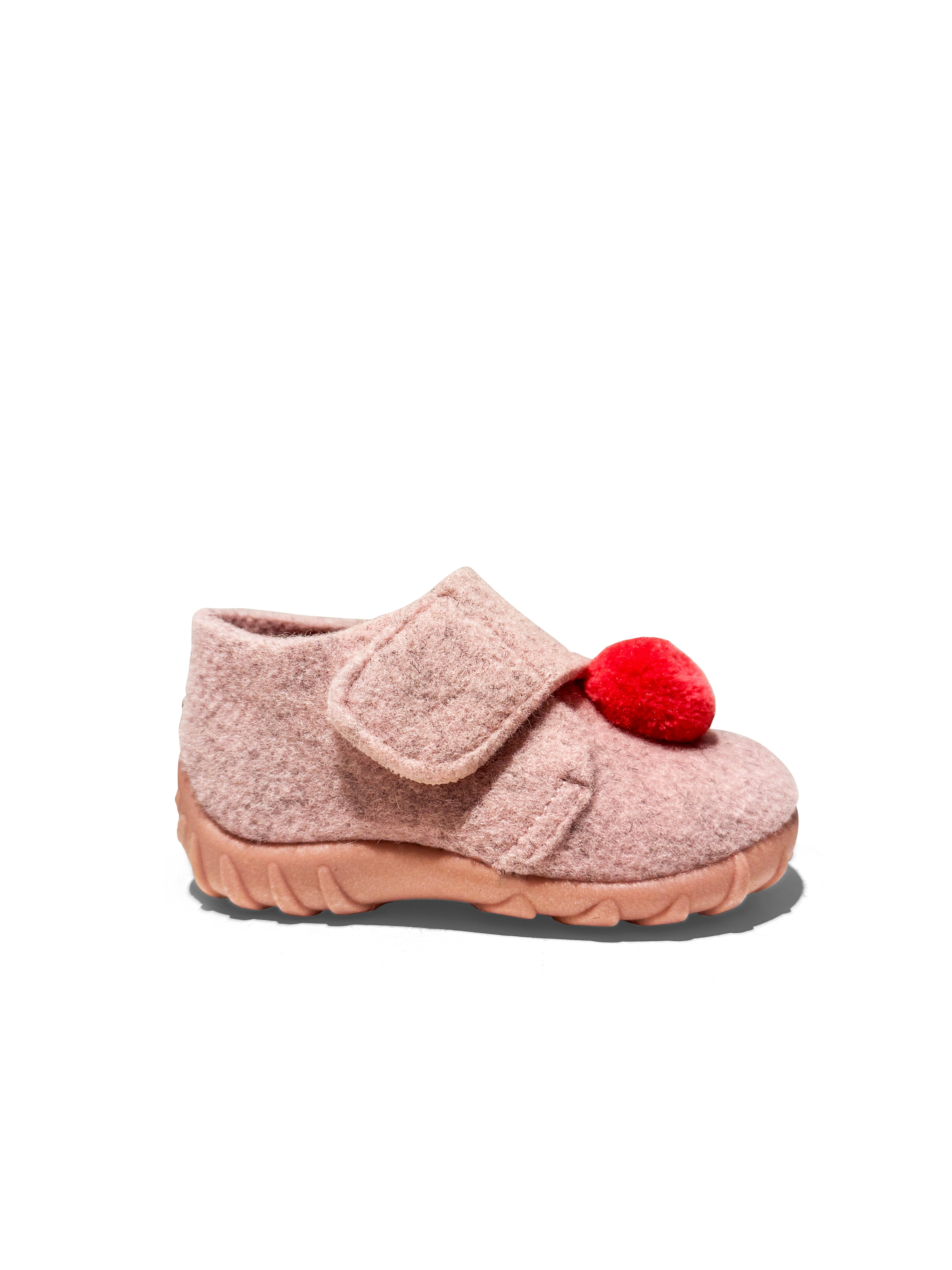 Pom-pom felt slippers